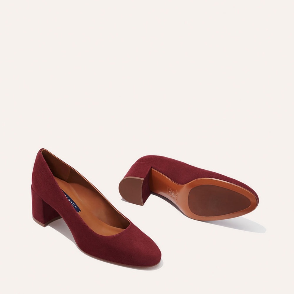 New! Gorgeous Margaux Burgundy Suede Heels, Size 39 - Picture 11 of 11